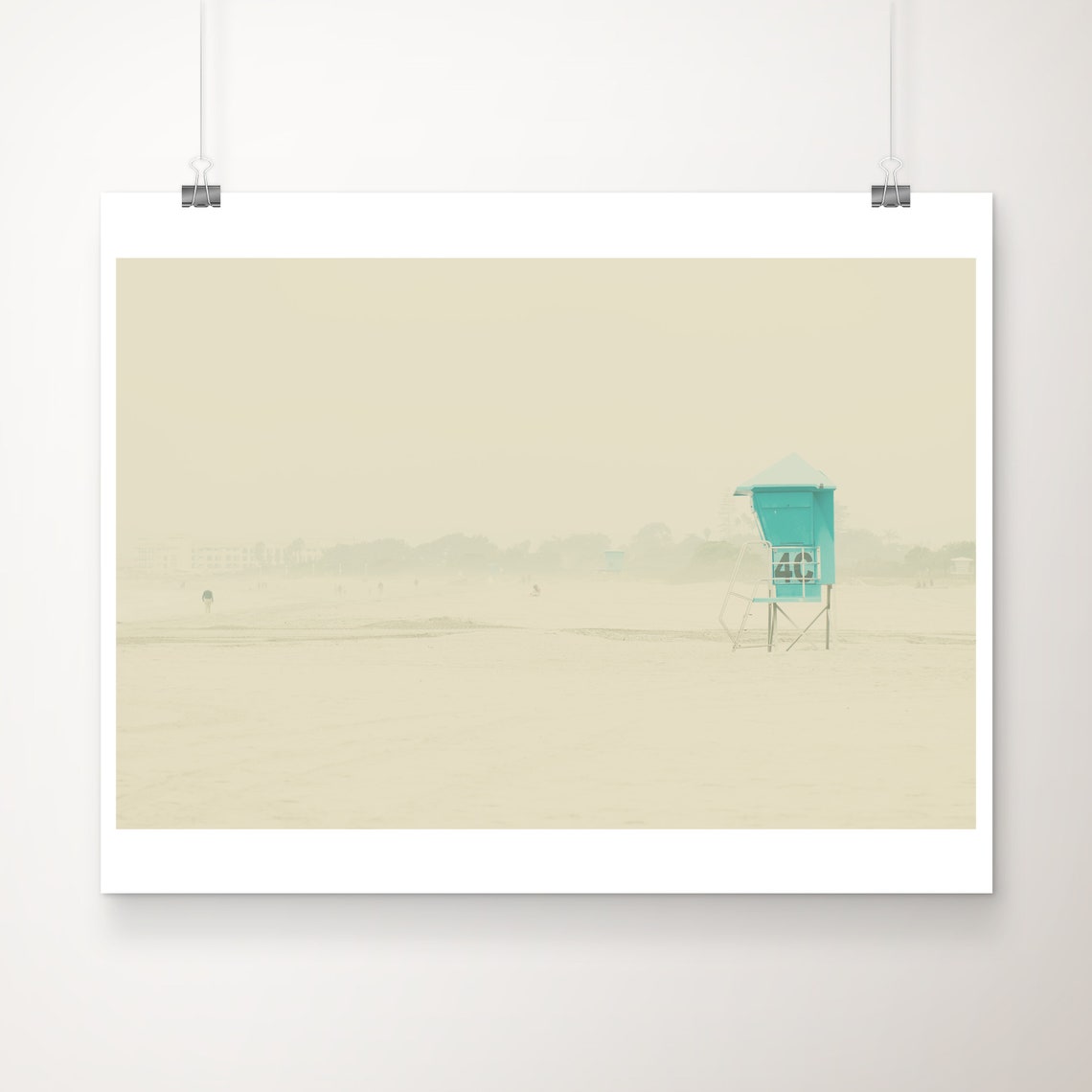 Coronado Island Beach Mint Lifeguard Tower Minimalist Photo Poster