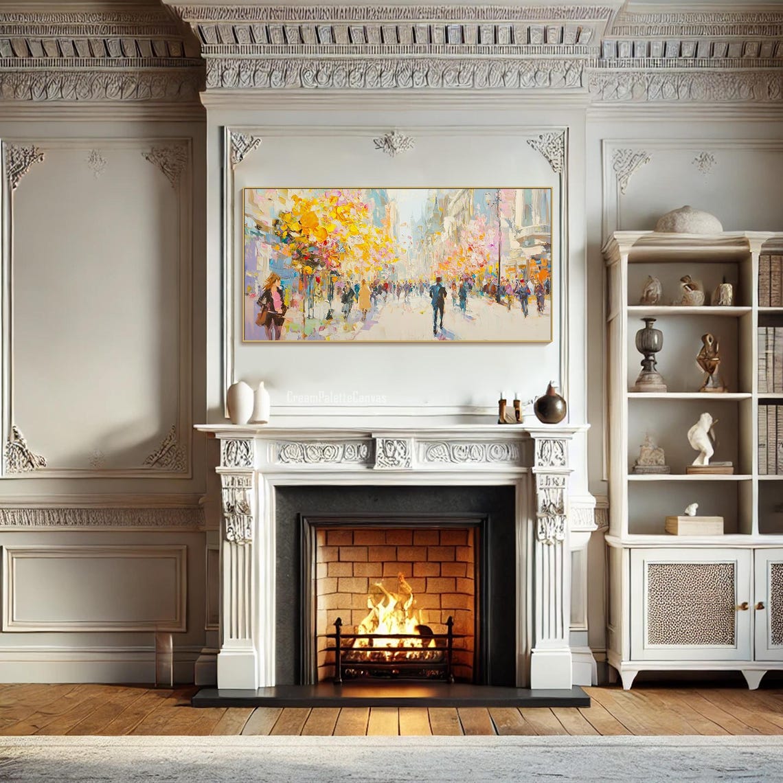 3d Framed London Street Scene Oil Painting Colorful Modern Textured Look Art Abstract Oil Painting Large Original Living Room Decor - Image 3
