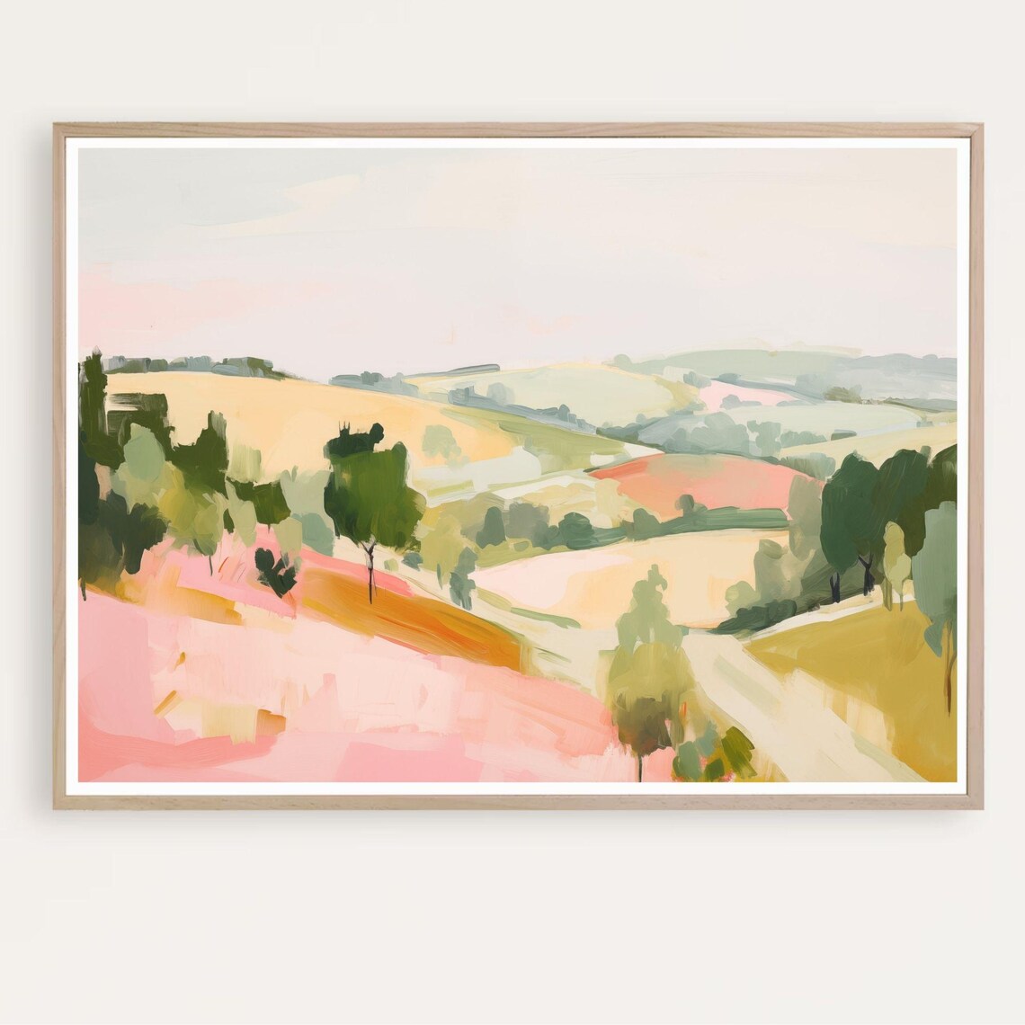 Mediterranean Abstract Watercolor Landscape Art Print