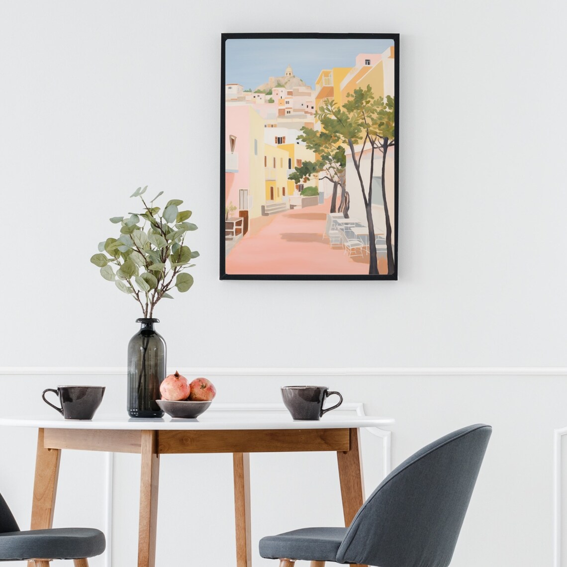 Ibiza Old Town Dalt Vila Sunlit Street To Hilltop Church Poster - Image 2