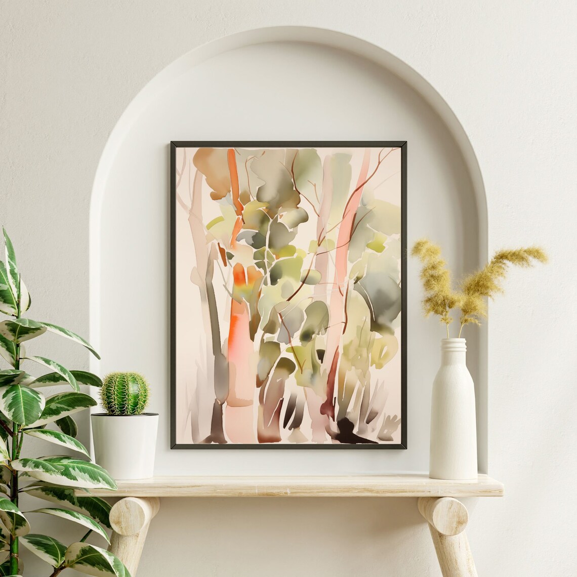 Abstract Eucalyptus Tree Watercolor Art Print - Image 2