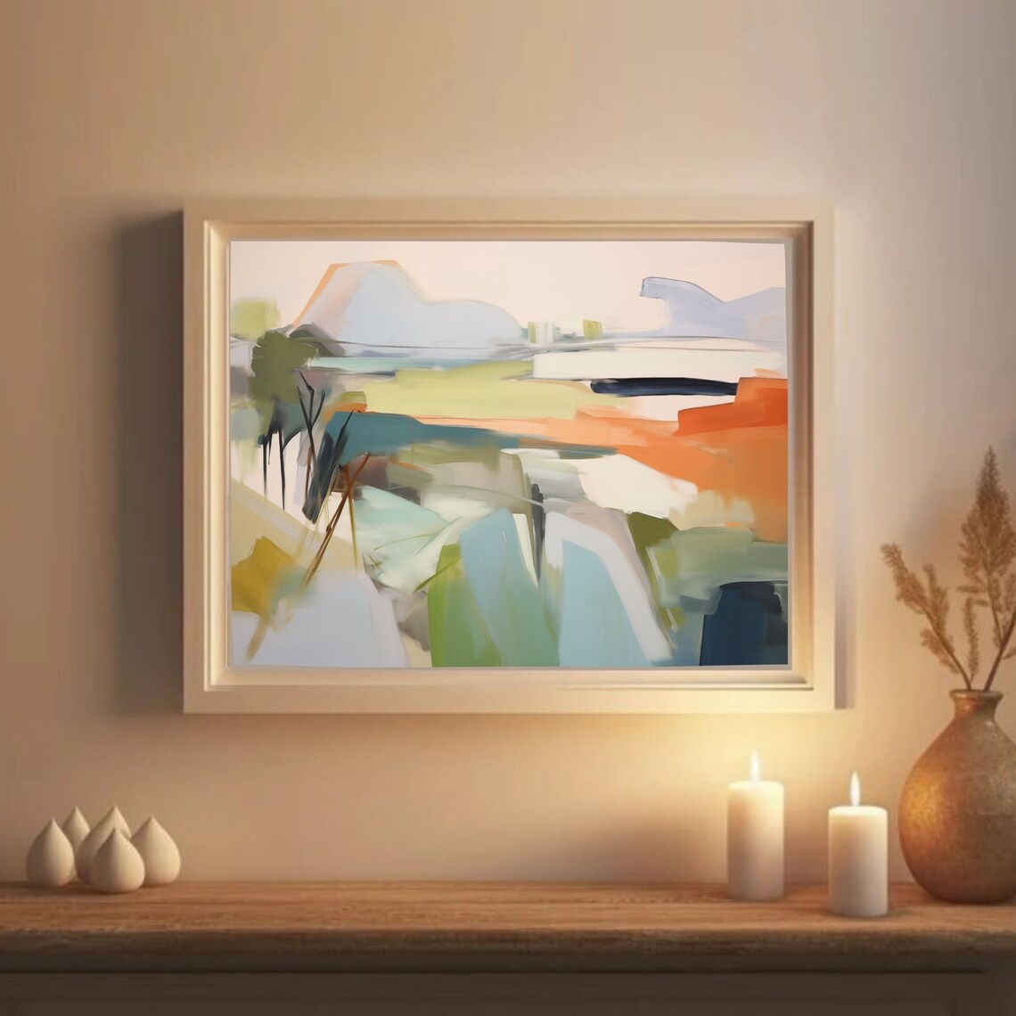 Bold Abstract Landscape, Colorful Watercolor Art Print - Image 2