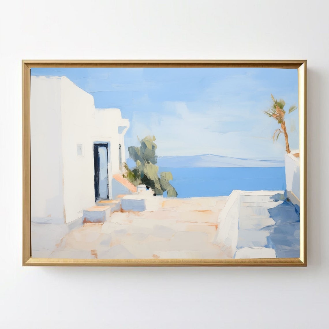 Ibiza Spain Whitewashed Villa With Blue Sea View Terrace Poster - Image 3