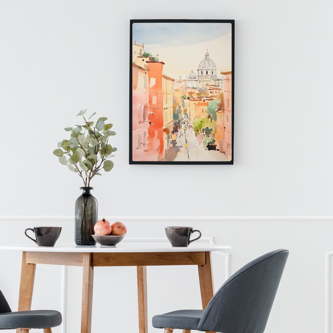 Rome Watercolor Travel Poster, Italy Wall Art - Image 2