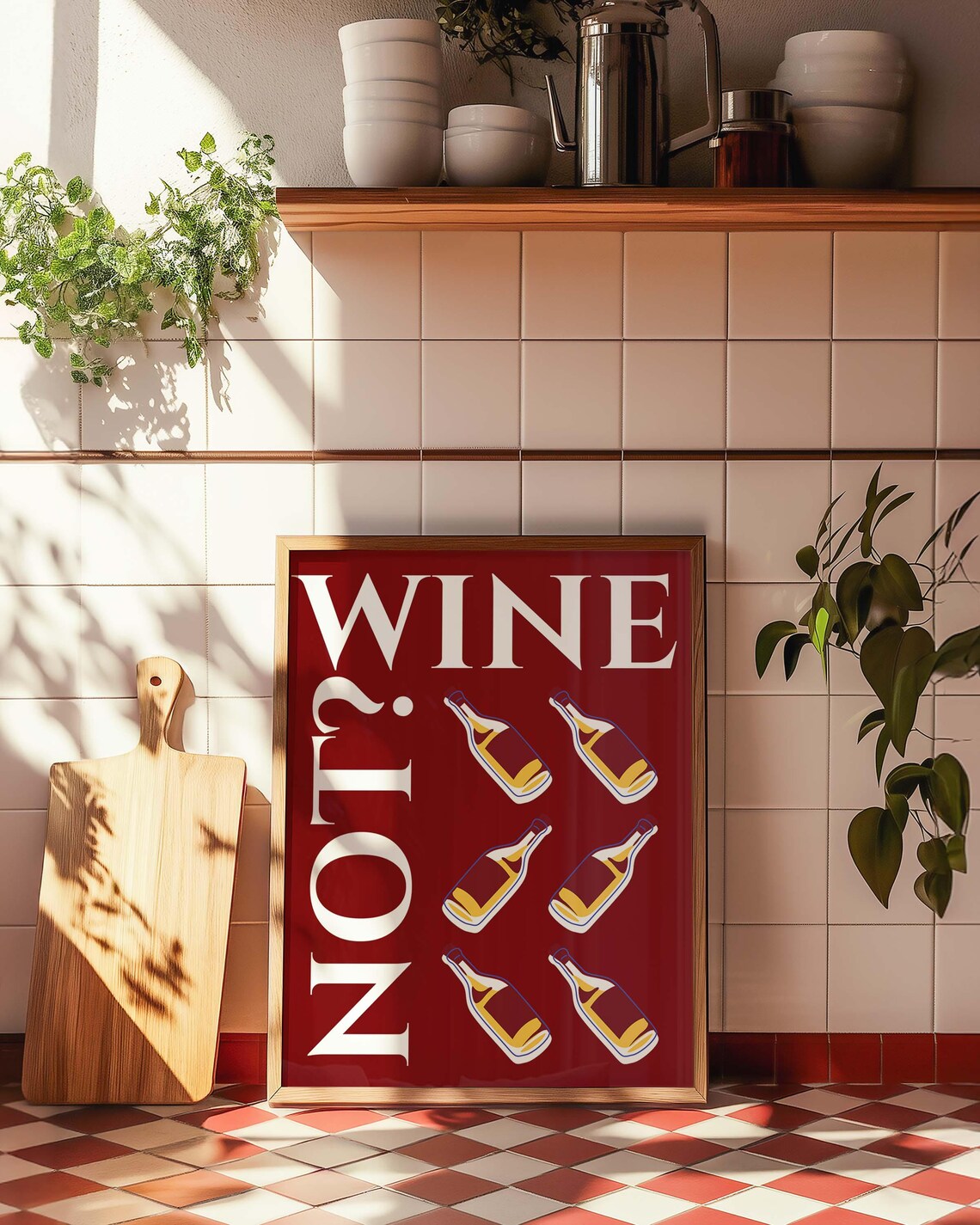 Wine Not Bold Wine Quote, Bar Kitchen Decor - Image 3