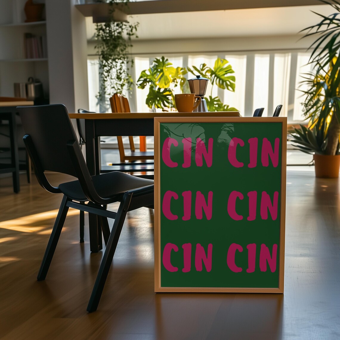 Cin Cin Print, Bold Red Italian Wine Toast - Image 4