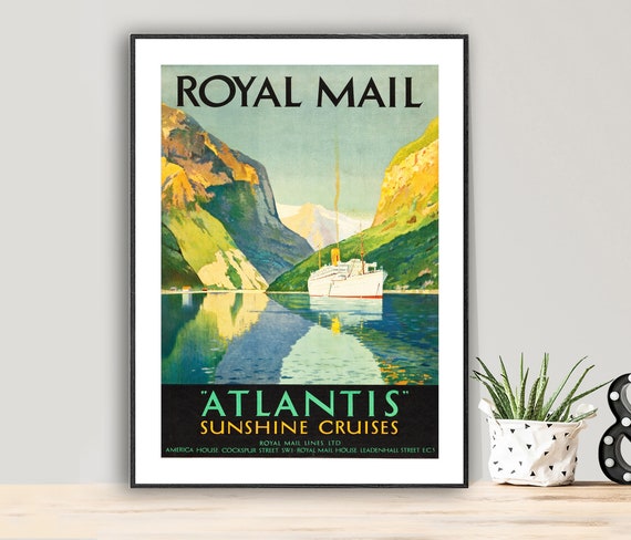 Royal Mail Atlantis Sunshine Cruises Vintage Travel Poster Poster Paper Or Print Gift Idea Wall Decor
