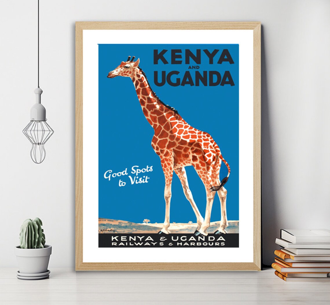 Kenya And Uganda Vintage Travel Poster, Travel Poster - Image 2