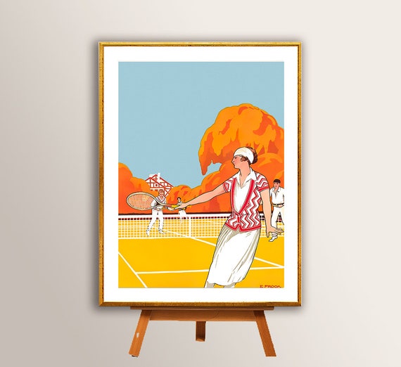 Tennis Sport Vintage Poster Poster Paper Or Print Gift Idea Wall Decor