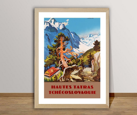 Hautes Tatras Tchecoslovaquie Vintage Travel Poster Hautes Tatras Poster Home Decor Gift Idea