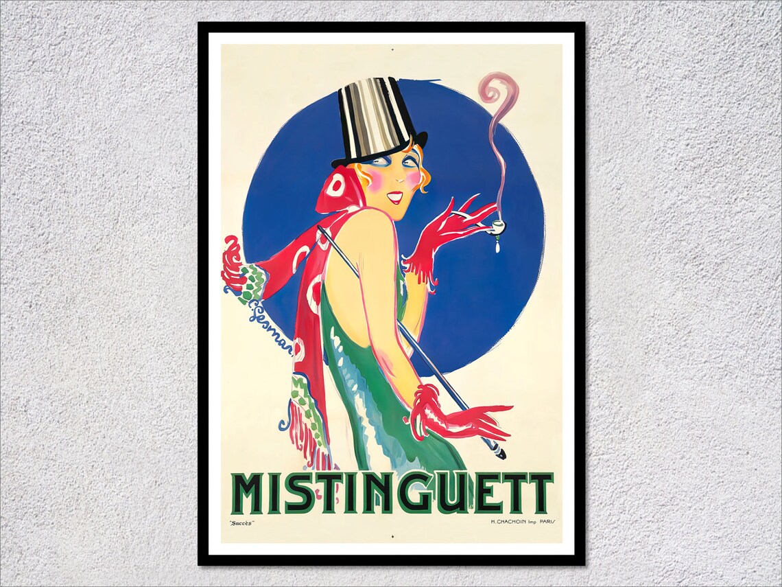 Mistinguett Vintage Paris Theatre Travel Poster