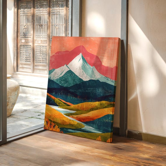 Mountain Landscape, Modern Nature Poster Art