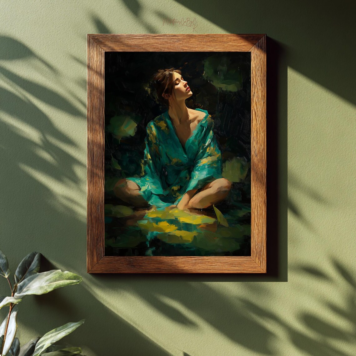 Woman In Kimono Dark Oil Painting Empowering Feminist Art Print