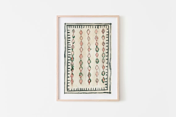 Eclectic Wall Art Moroccan Rug Print Abstract Neutral Wall Art Abstract Art Moroccan Print Boho Art Print Boho Wall Prints