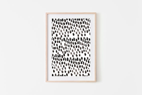 Black Dots Print Instant Art Minimalist Nursery Art Black And White Prints Black And White Watercolor Abstract Nursery Wall Art