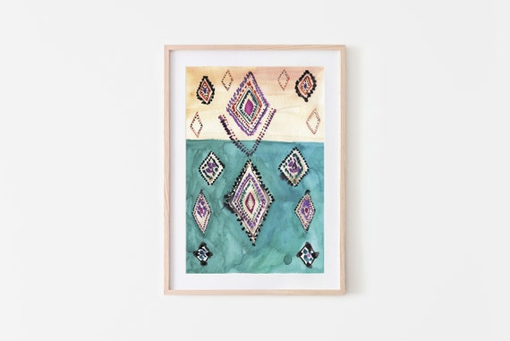Abstract Art Eclectic Wall Art Boho Wall Decor Moroccan Decor Modern Art Print Boho Prints Moroccan Rug Eclectic Home Decor