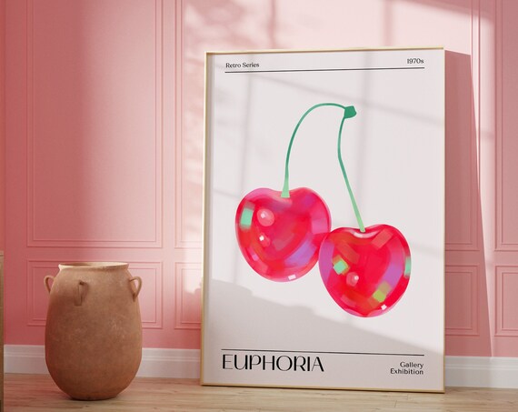 Euphoria Cherry Retro Series 1970s Gallery Exhibition Art Poster