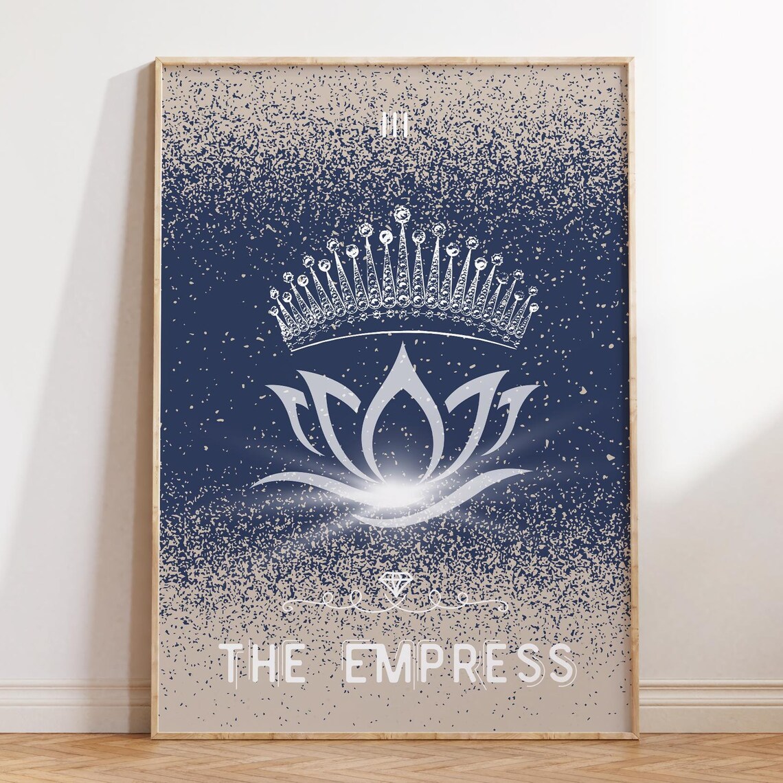 The Empress Tarot Card Jeweled Crown Lotus Mystic Art Poster