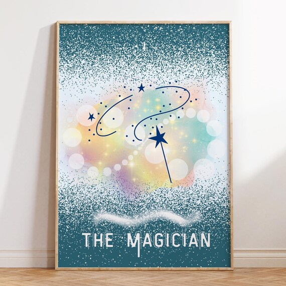 The Magician Tarot Card Astrology Poster Grimoire Zodiac Print Pagan Decor Celestial Arcane Indie Room Spiritual Preppy Wall Art