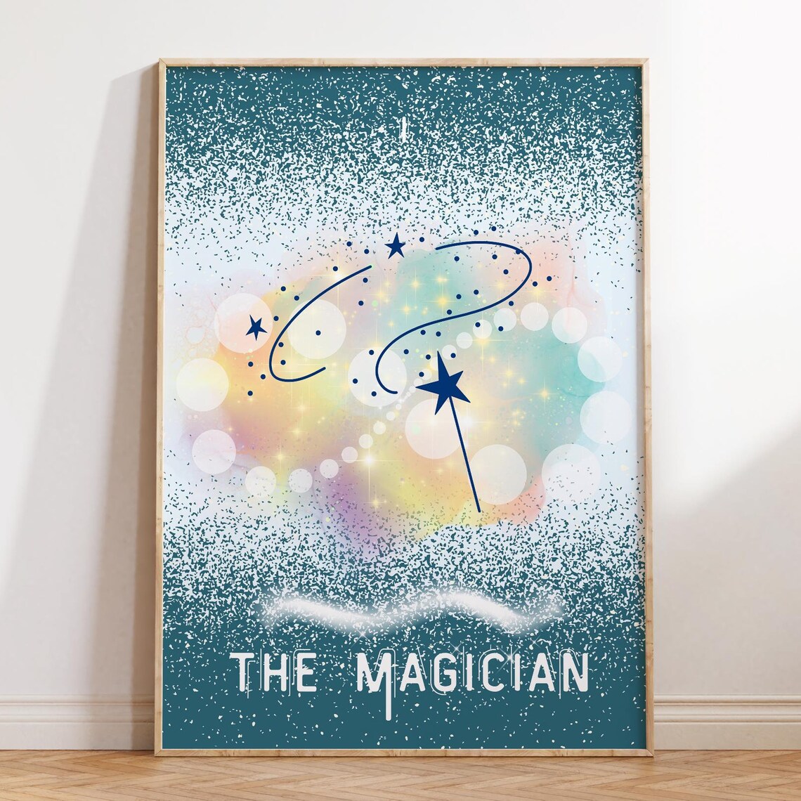 The Magician Tarot Card Magic Wand Starry Dreamy Pastel Art Poster