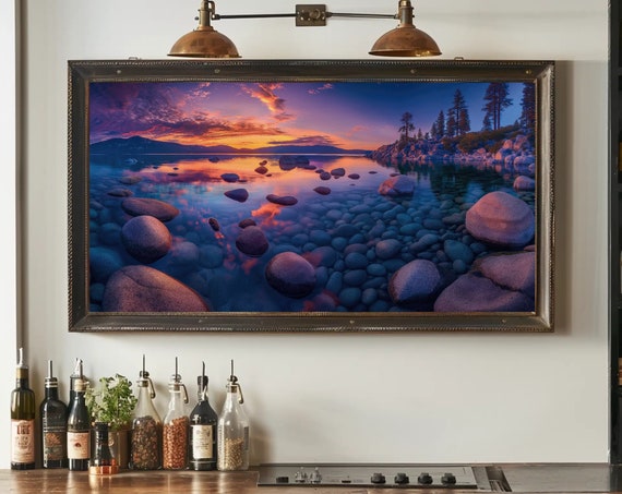 Modern Art Beautiful Scenery Under Sunset Wall Art Painting Framed Print For Bedroom Living Room Corridor Decor Ready To Hang