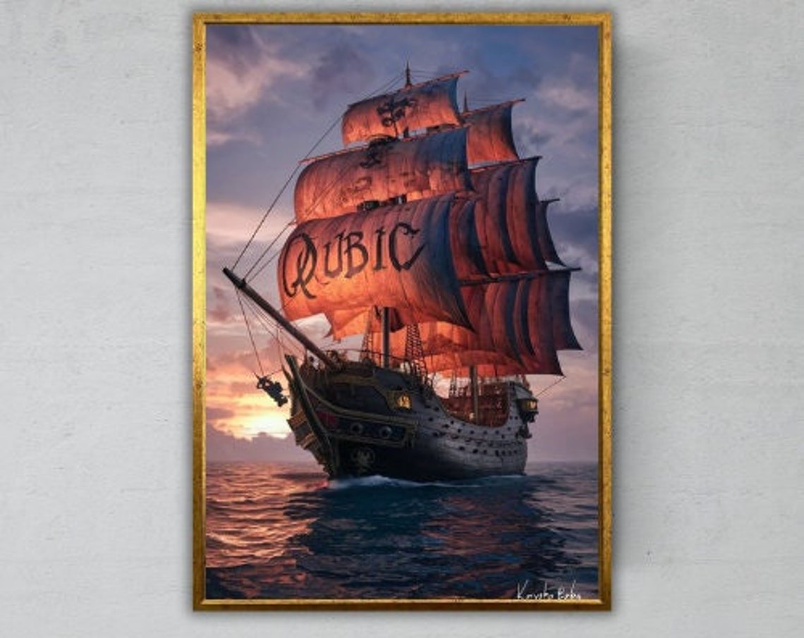 Ship Art Print, Nautical Ocean Theme