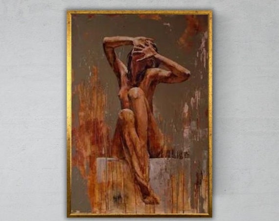 Nude Woman Photo Wall Art Ready To Hang Print Female Figure Gift