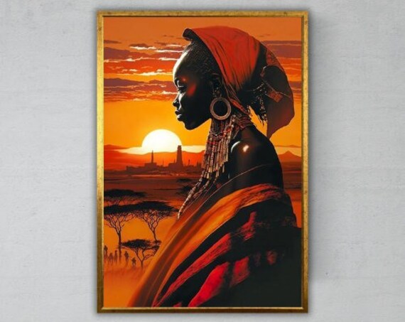 African Beauty Wall Art Ready To Hang African Decor Wall Hanging Nature Art Wall Decor
