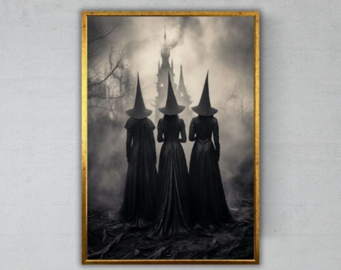 Halloween Witch Trio - Halloween Decor Art Print