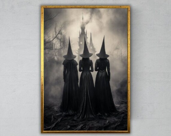 Halloween Witch Trio - Halloween Decor Art Print