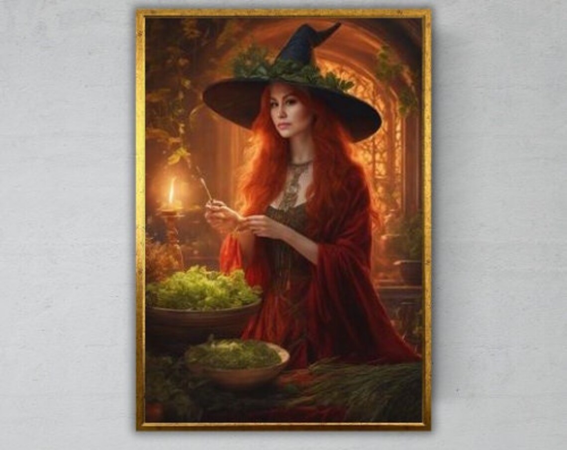 Witch On Broomstick, Halloween Decor Gift For Her