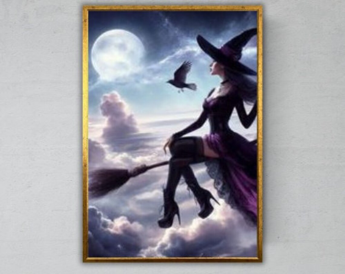 Witch Flying Halloween Gift, Holiday Decor
