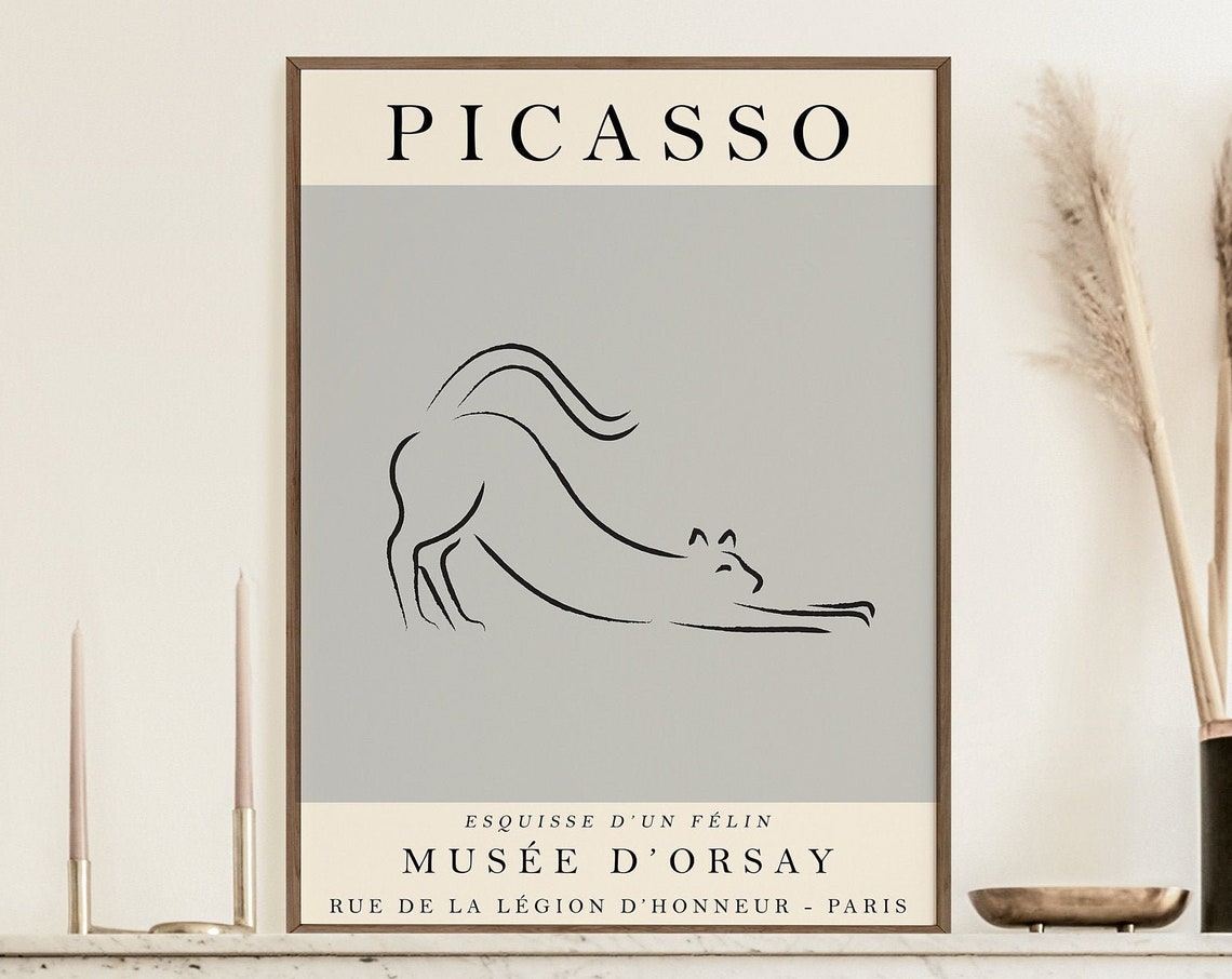 Picasso Cat Line Sketch Exhibition Poster Paris Musee dOrsay - Image 2