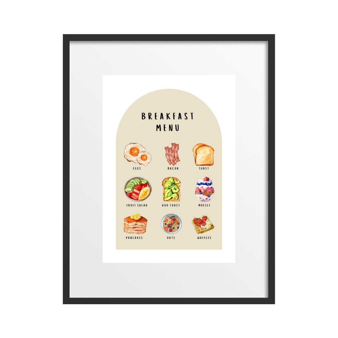 Kids Breakfast Menu Pretend Play Poster for Play Kitchen Decor - Image 2