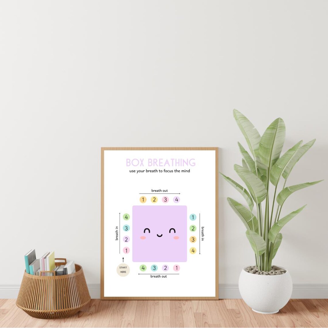 Box Breathing Poster, Calm Corner Therapy Office Decor - Image 4