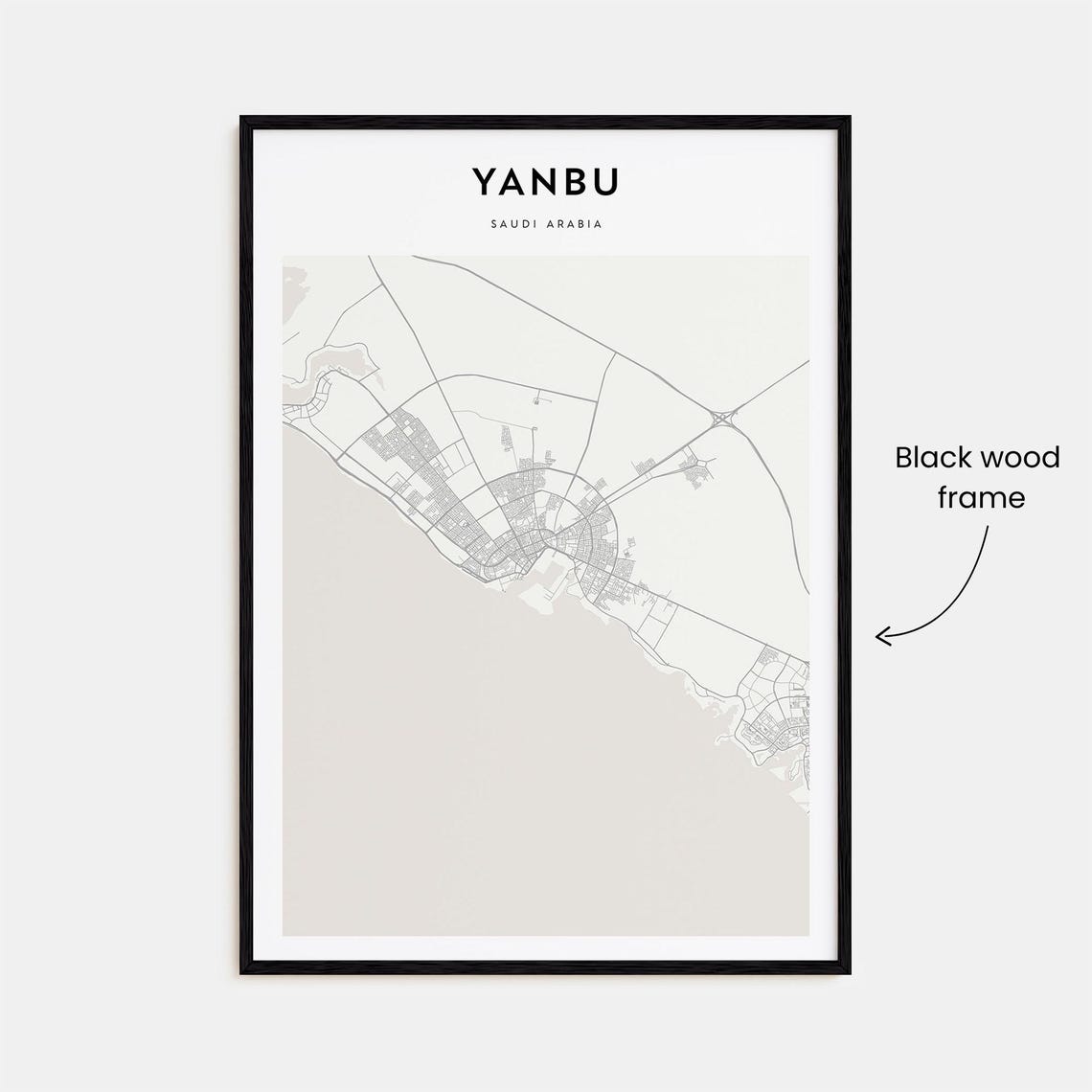 Yanbu Saudi Arabia Minimalist City Street Map Travel Art Poster - Image 3