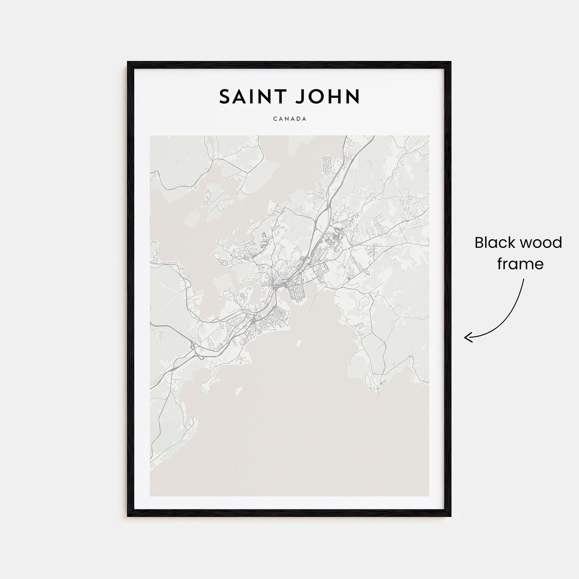 Saint John Canada Minimalist Street Map Bay of Fundy City Poster - Image 3