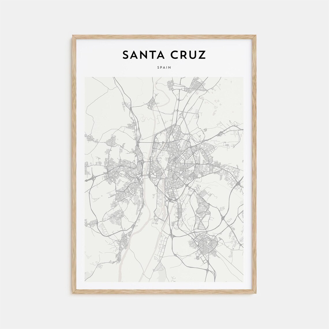 Santa Cruz Spain Tenerife Canary Islands Minimalist Map Travel Poster