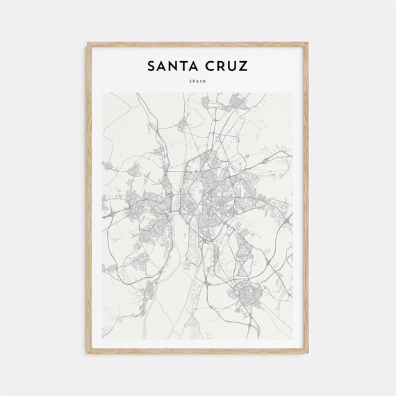 Santa Cruz Spain Tenerife Canary Islands Minimalist Map Travel Poster