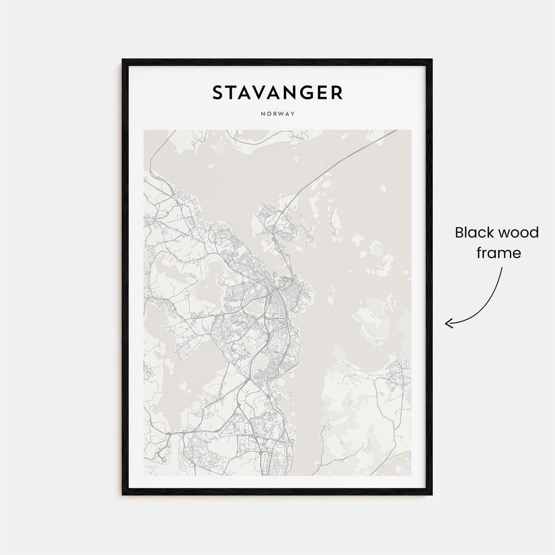 Stavanger Norway Minimalist Street Map City Decor Line Art Poster - Image 3