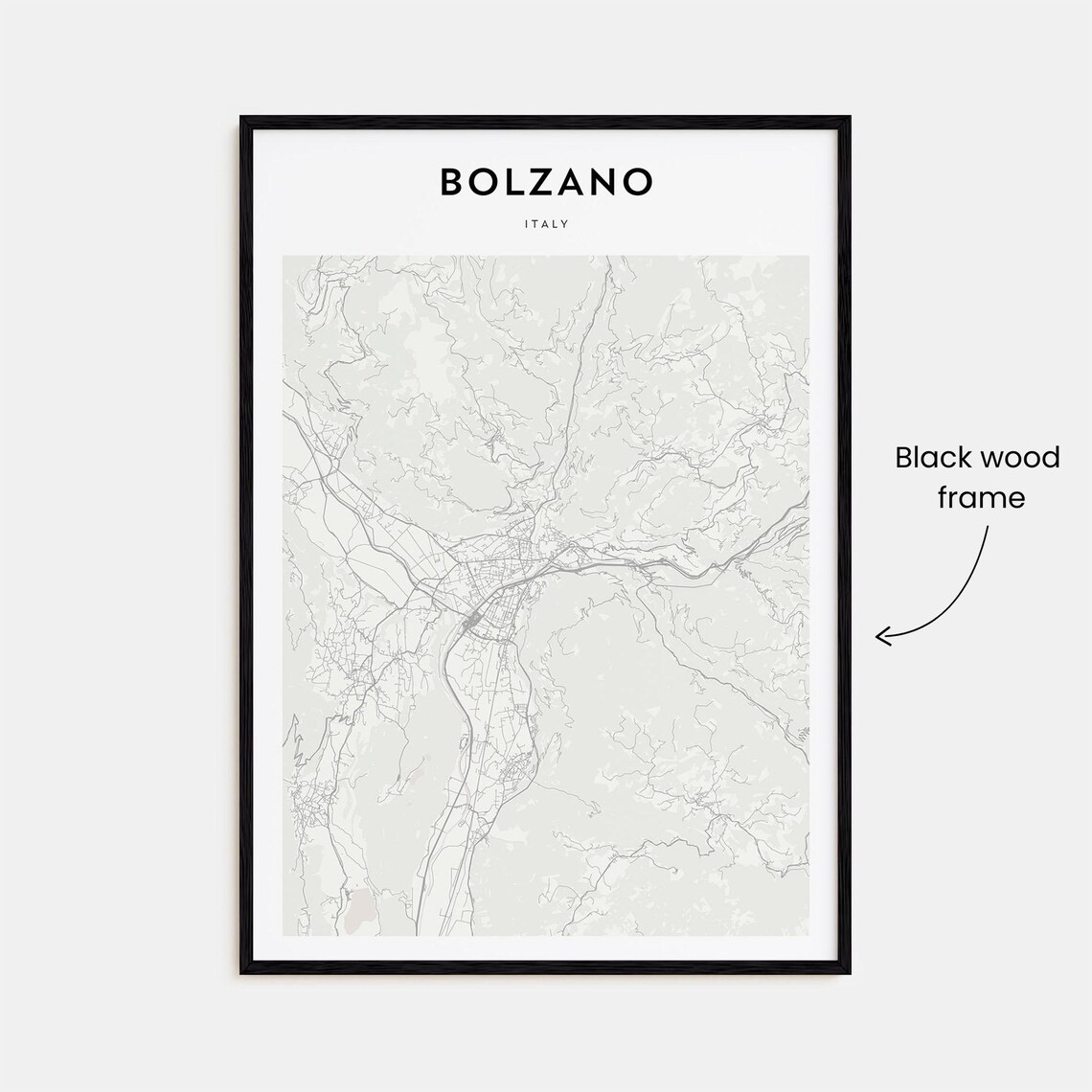 Bolzano Italy Alpine Foothills City Map Line Art Travel Poster - Image 3