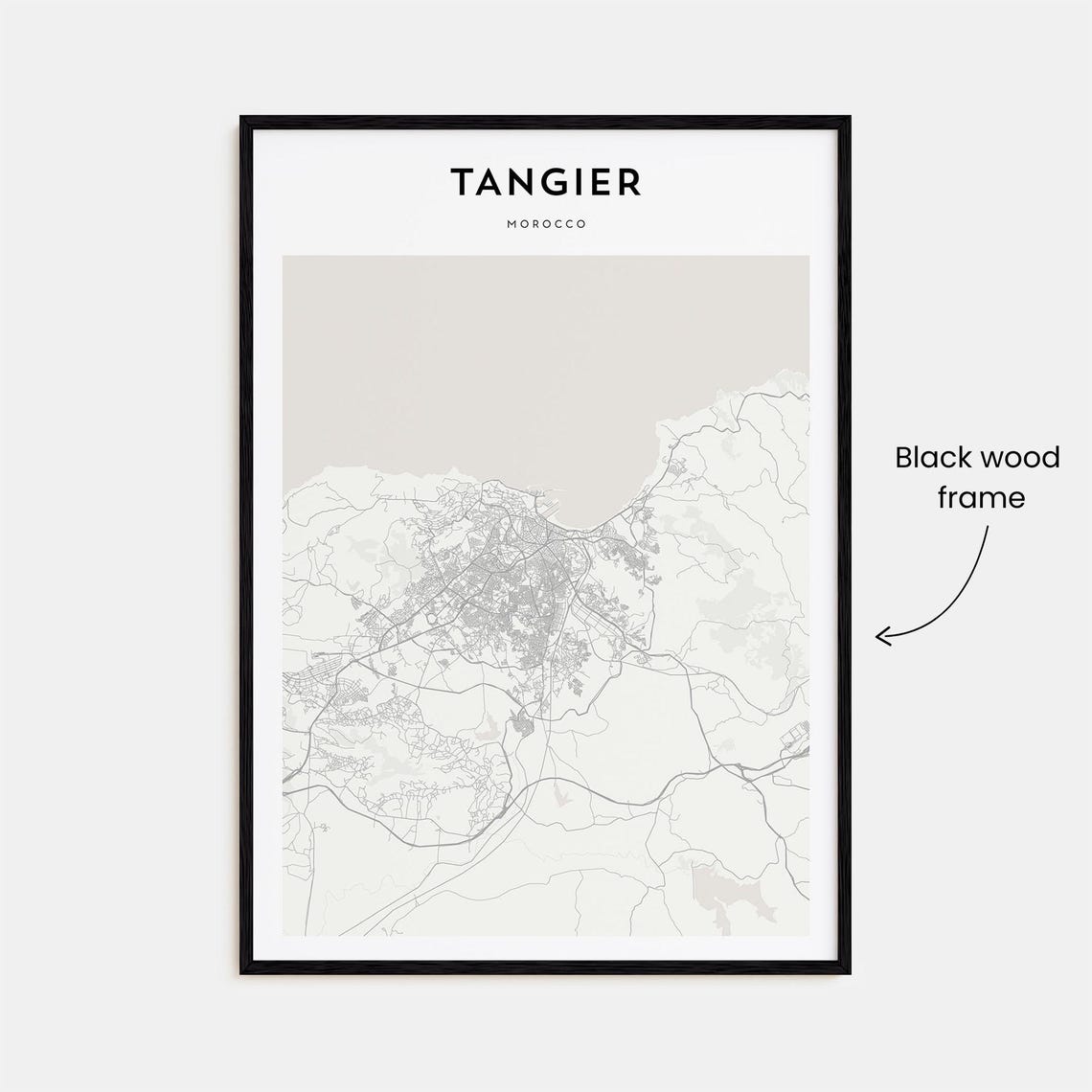 Tangier Morocco Minimal Line Art Style City Map Wall Decor Poster - Image 3