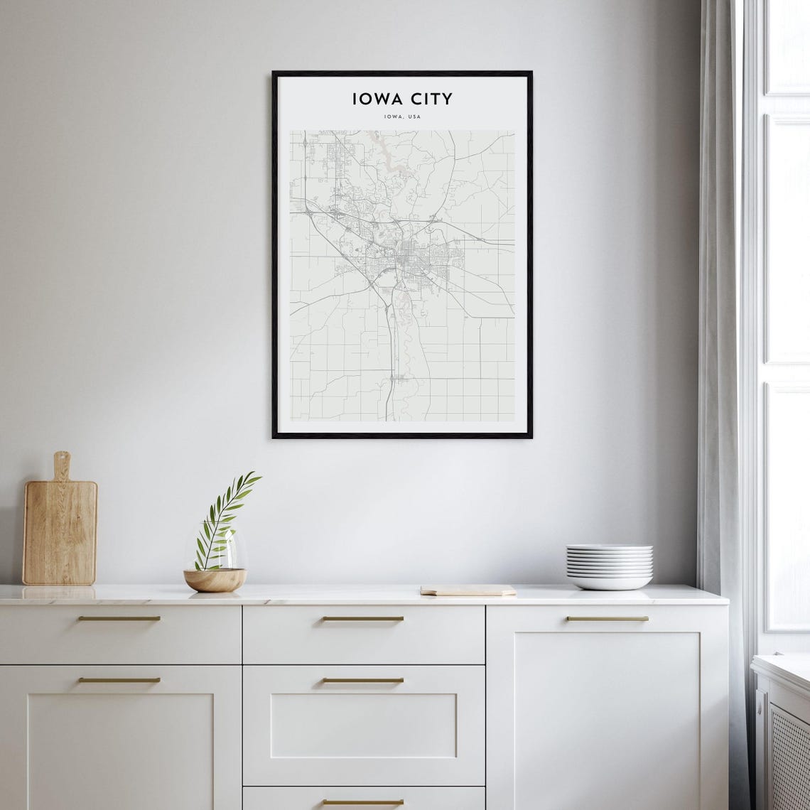 Iowa City Map Poster Iowa City Map Print Iowa City Personalized Map Art Iowa City Wall Art Iowa City Travel Print Iowa Usa - Image 2