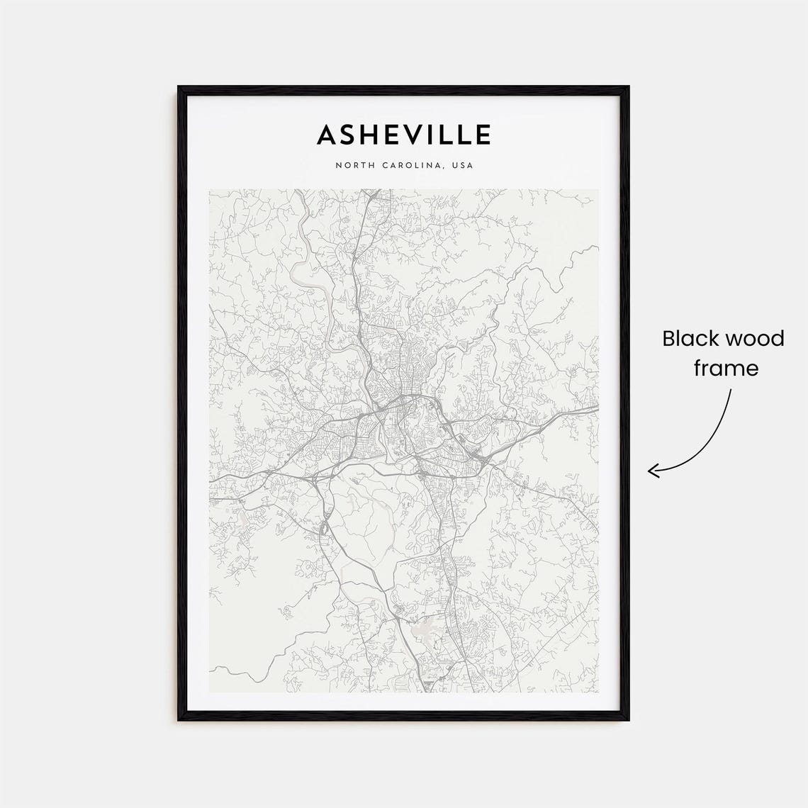 Asheville Map Poster Asheville Map Print Asheville Personalized Map Art Asheville Wall Art Asheville Travel Print North Carolina Usa - Image 3