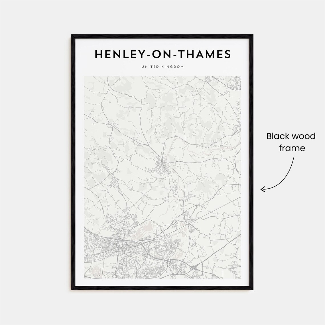 Henley-on-Thames United Kingdom Minimalist Street Map Travel Poster - Image 3