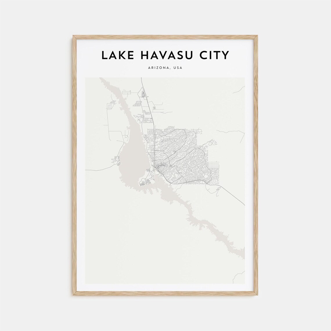 Lake Havasu City Arizona Desert Lakeside Minimalist Map Poster