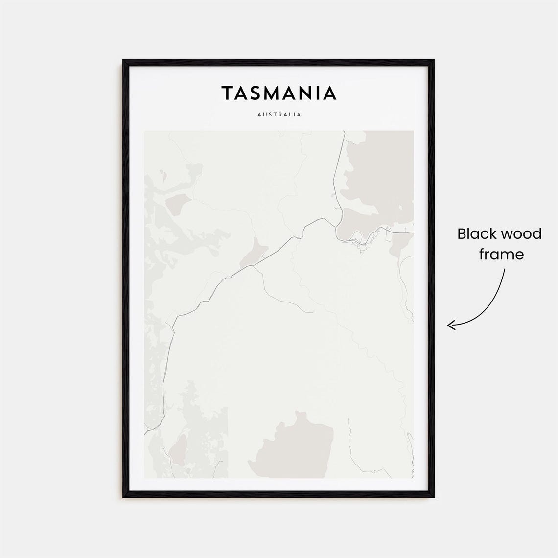 Tasmania Australia Minimal Cream Island Map Travel Decor Poster - Image 3