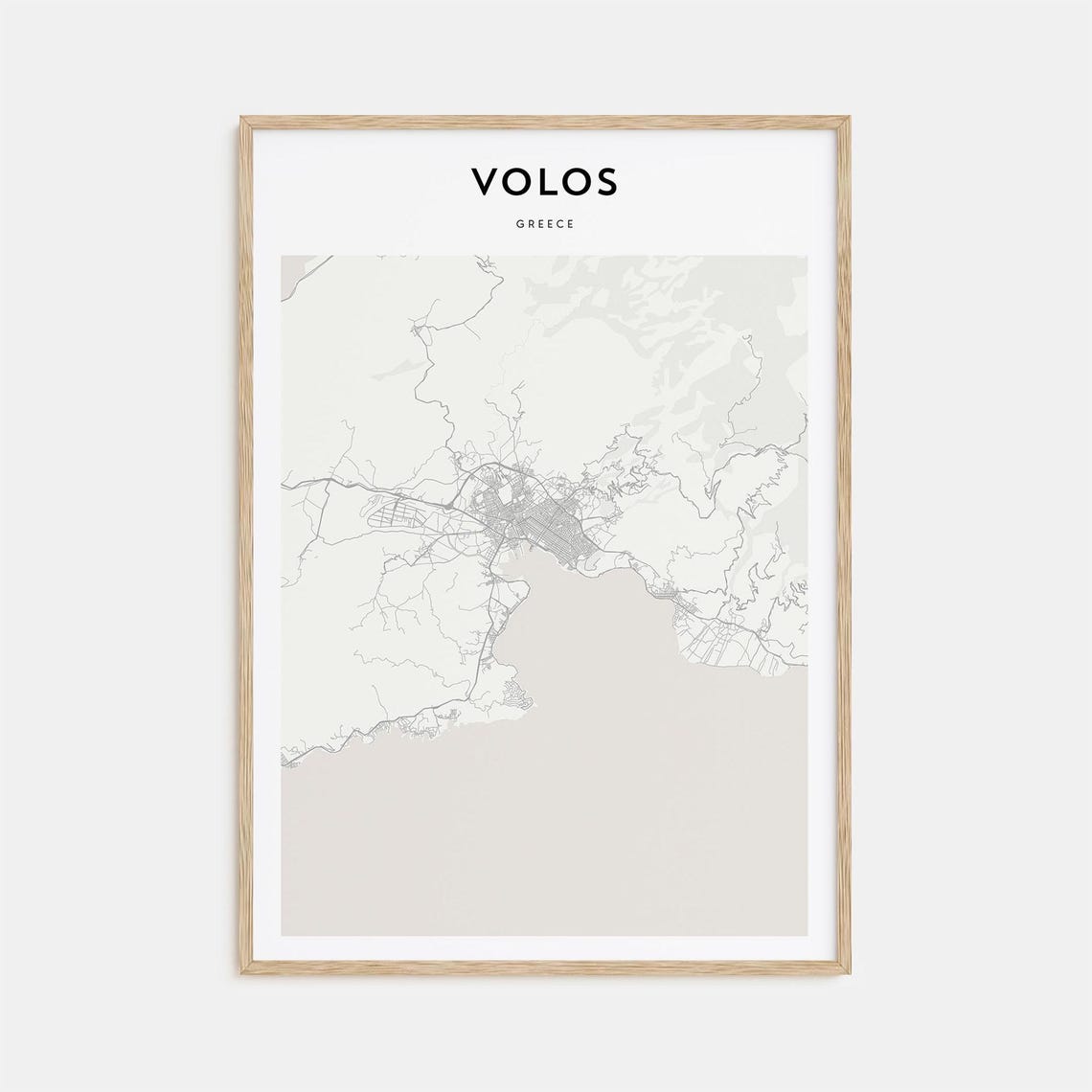 Volos Greece Elegant Minimalist Coastal City Map Art Poster Gift