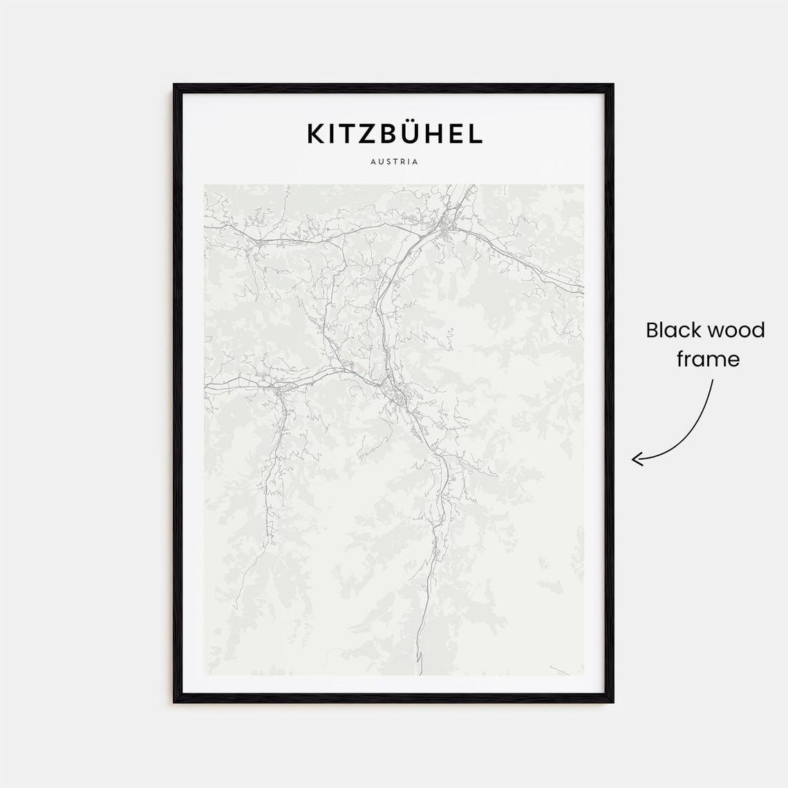 Kitzbuhel Austria Minimalist Alpine Town Map Elegant Decor Art Poster - Image 3
