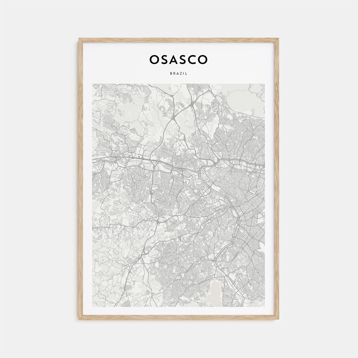 Osasco Sao Paulo Brazil Minimalist Street Map City Travel Art Poster